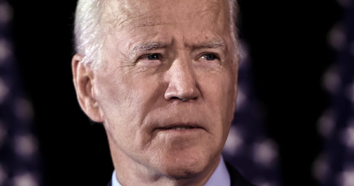 Democratic presidential candidate Joe Biden makes a statement on Ukraine during a news conference at the Hotel Du Pont in Wilmington, Delaware.