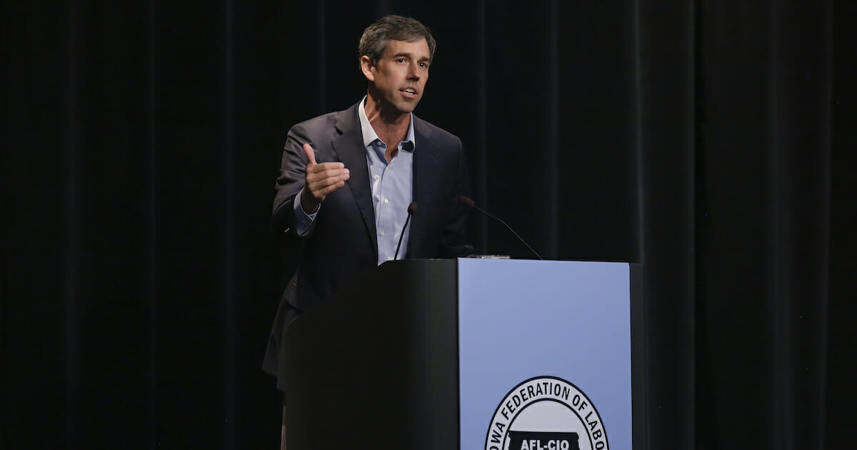 Beto O'Rourke speaks in Iowa.