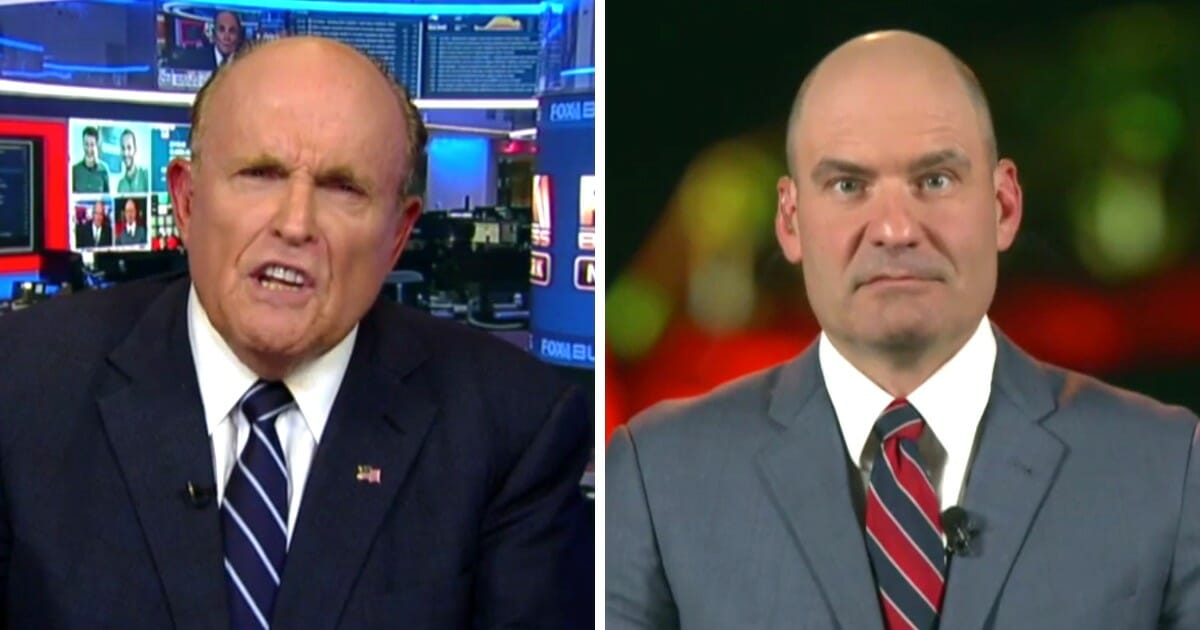 Rudy Giuliani, who serves as President Donald Trump's personal attorney, skirmishes with Democratic strategist Chris Hahn, a former aide to Senate Minority Leader Chuck Schumer of New York, on Fox News' "The Ingraham Angle."