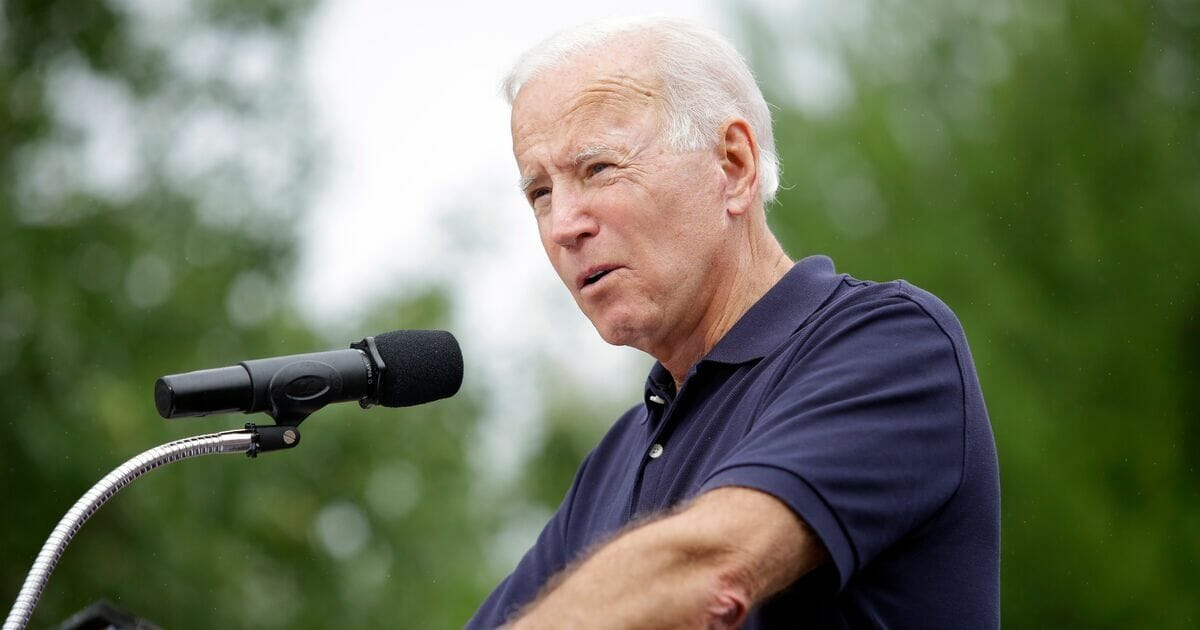 Democratic presidential candidate, former Vice President Joe Biden speaks during the Democratic Polk County Steak Fry on Sept. 21, 2019 in Des Moines, Iowa.