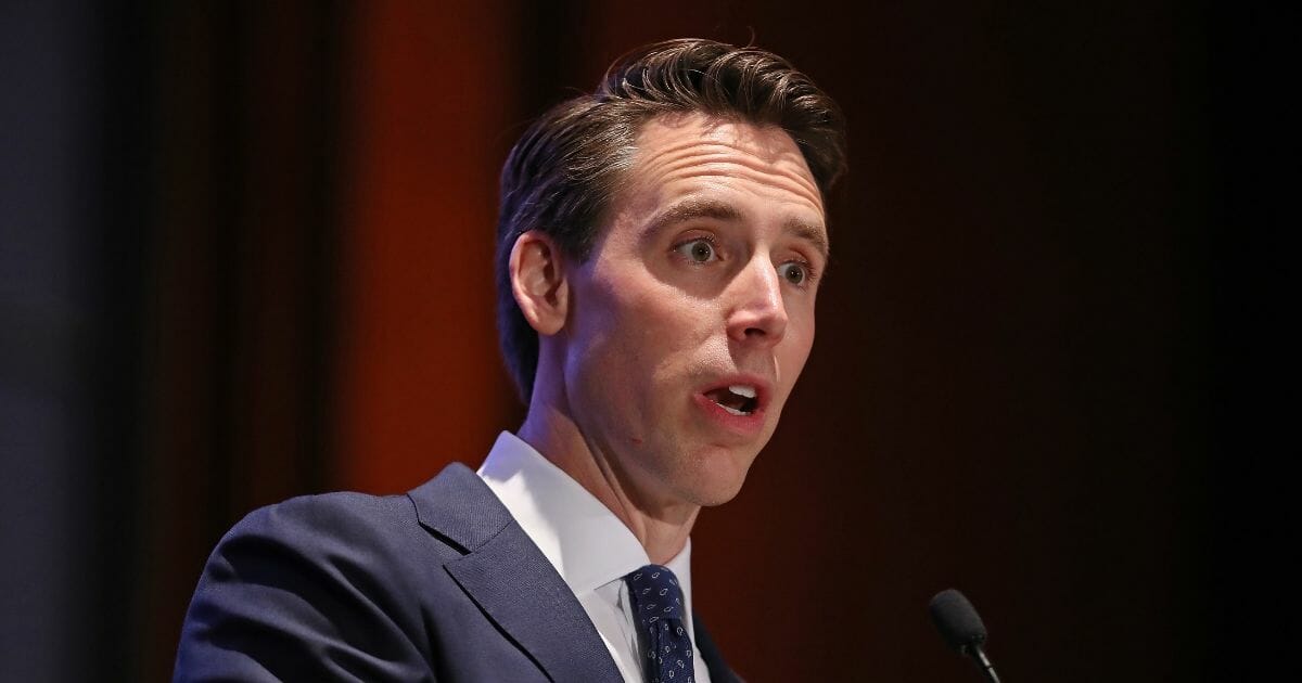 Sen. Josh Hawley (R-MO) addresses the Faith and Freedom Coalition's Road to Majority Policy Conference at the U.S. Capitol Visitor's Center Auditorium June 27, 2019, in Washington, D.C.