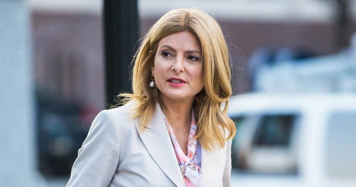 Civil rights attorney Lisa Bloom is seen around the Montgomery County Courthouse during the third day of Bill Cosby's sexual assault charges on April 11, 2018, in Norristown, Pennsylvania.