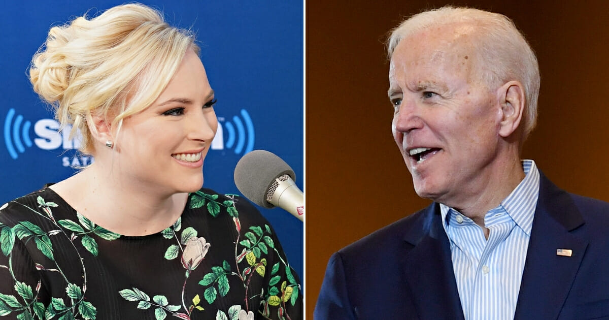 Meghan McCain, left, daughter of the late GOP Sen. John McCain, talked about her friendship with Democratic presidential candidate and former Vice President Joe Biden, right.