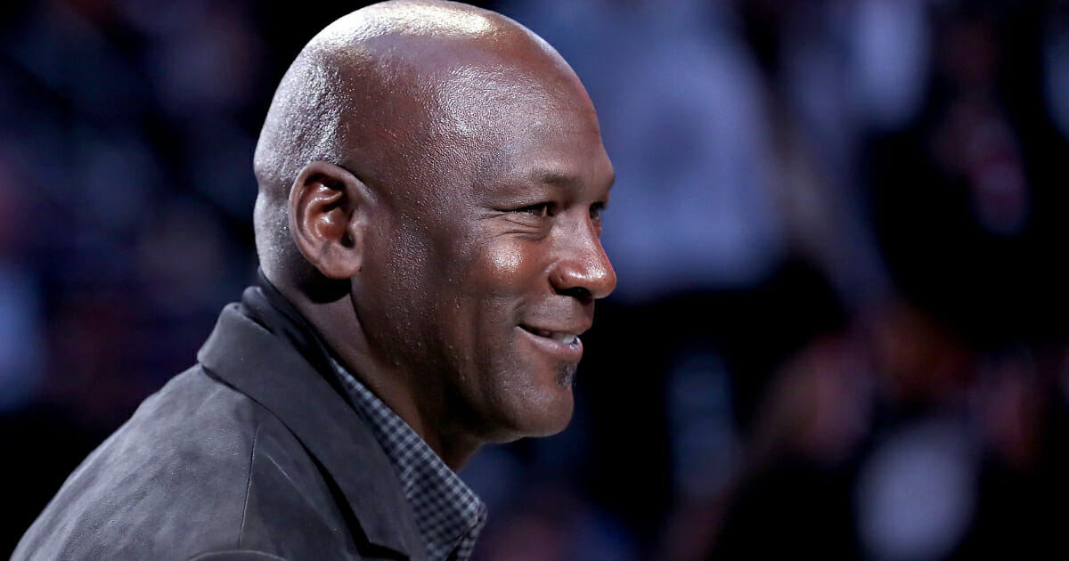 Michael Jordan, owner of the Charlotte Hornets, takes part in a ceremony during the 2019 NBA All-Star game at Spectrum Center on Feb. 17, 2019, in Charlotte, North Carolina.
