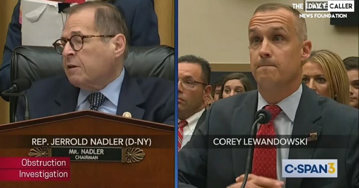 Rep. Jerrold Nadler, left, gets frustrated as former Trump campaign manager Corey Lewandowski proves an uncooperative witness on Tuesday in the House Judiciary Commttee.