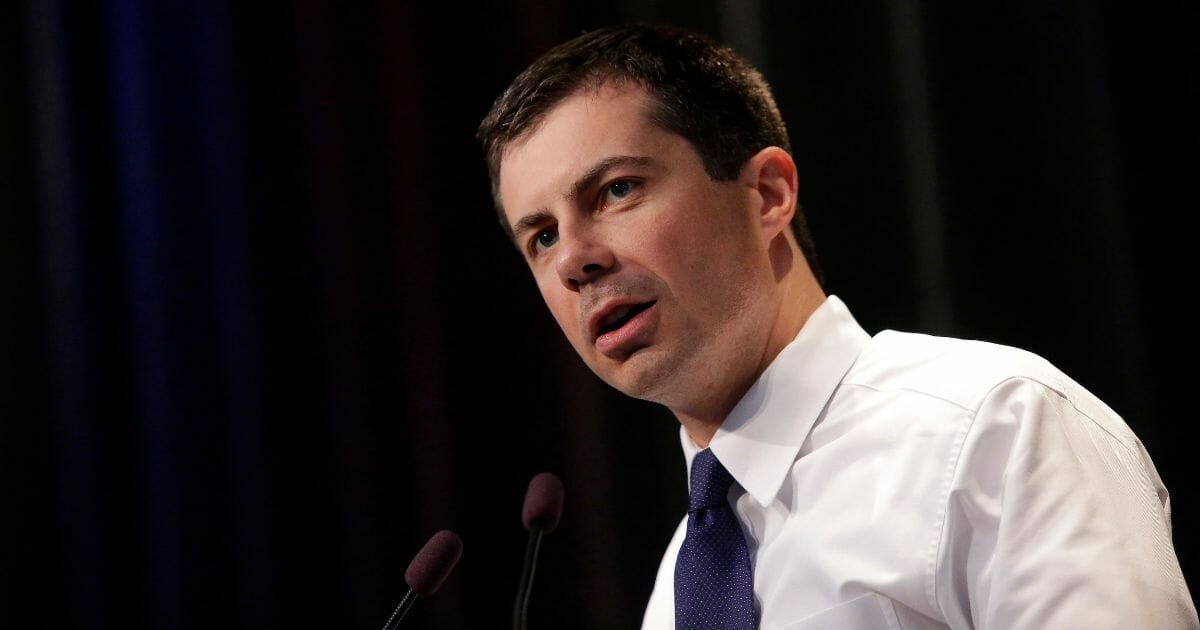 Democratic presidential candidate and Mayor of South Bend, Indiana Pete Buttigieg speaks at the Iowa Federation Labor Convention on Aug. 21, 2019, in Altoona, Iowa.