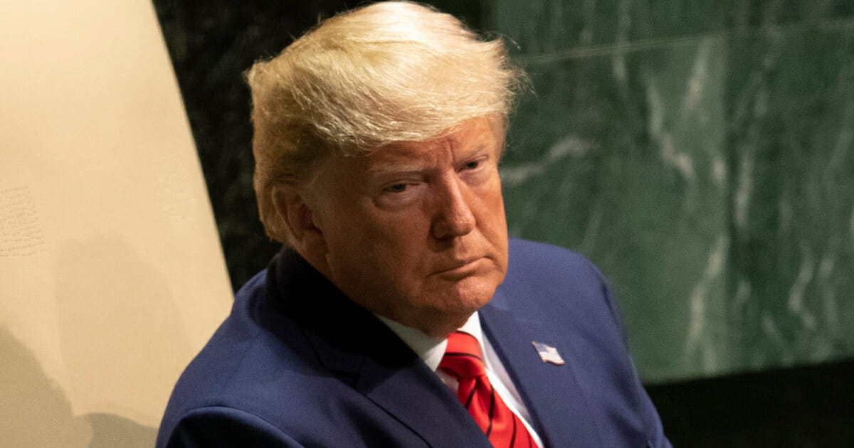 President Donald Trump waits to speak during the U.N. General Assembly in New York on Sept. 24, 2019.