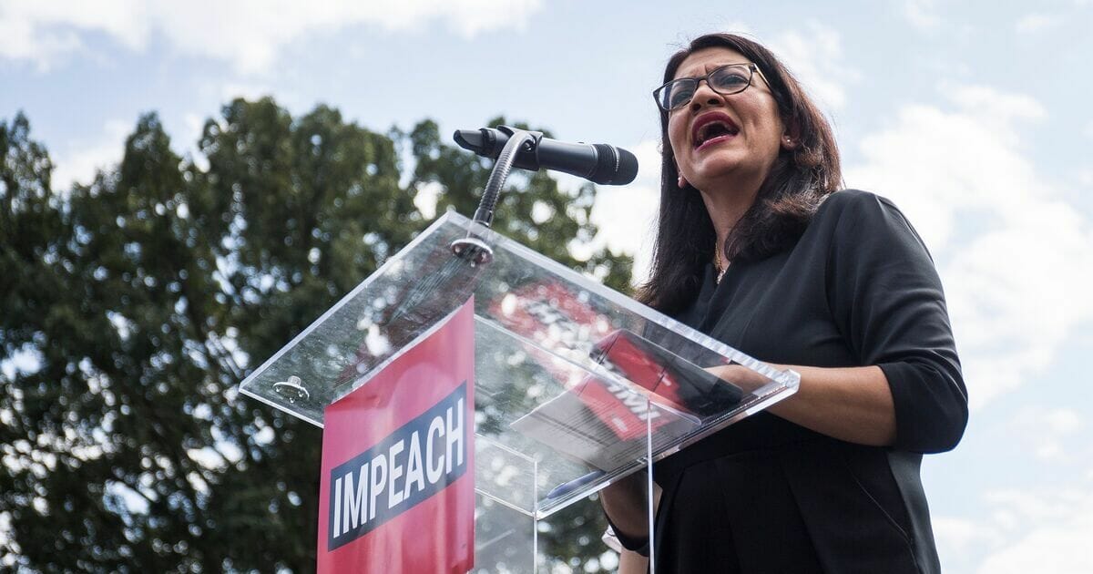 U.S. Rep. Rashida Tlaib (D-MI) speaks at a rally hosted by Progressive Democrats of America on Capitol Hill on Sept. 26, 2019, in Washington, D.C.