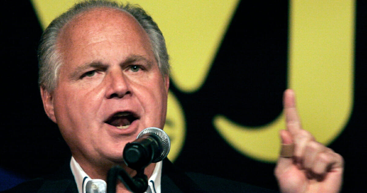 Radio talk show host and conservative commentator Rush Limbaugh speaks at "An Evenining With Rush Limbaugh" event May 3, 2007, in Novi, Michigan.