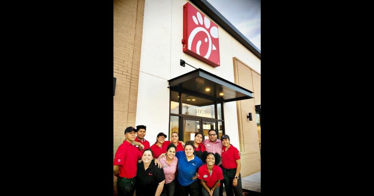 Workers at Chick-fil-A