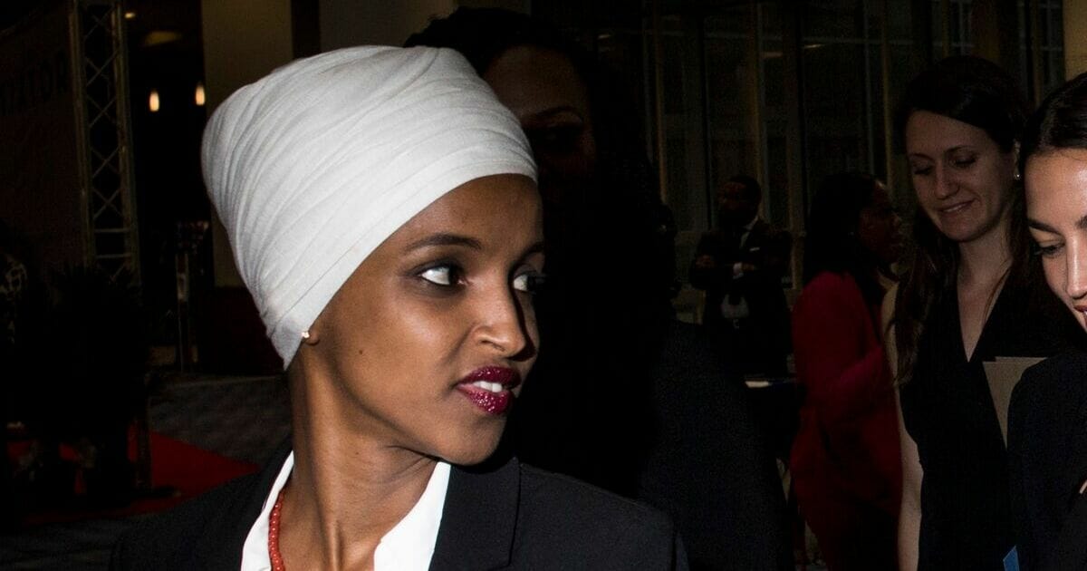 Ilhan Omar before entering the NAACP conference.