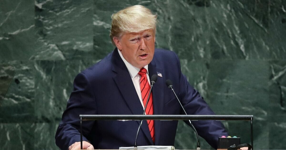 President Donald Trump addresses the United Nations General Assembly at UN headquarters on Sept. 24, 2019 in New York City.