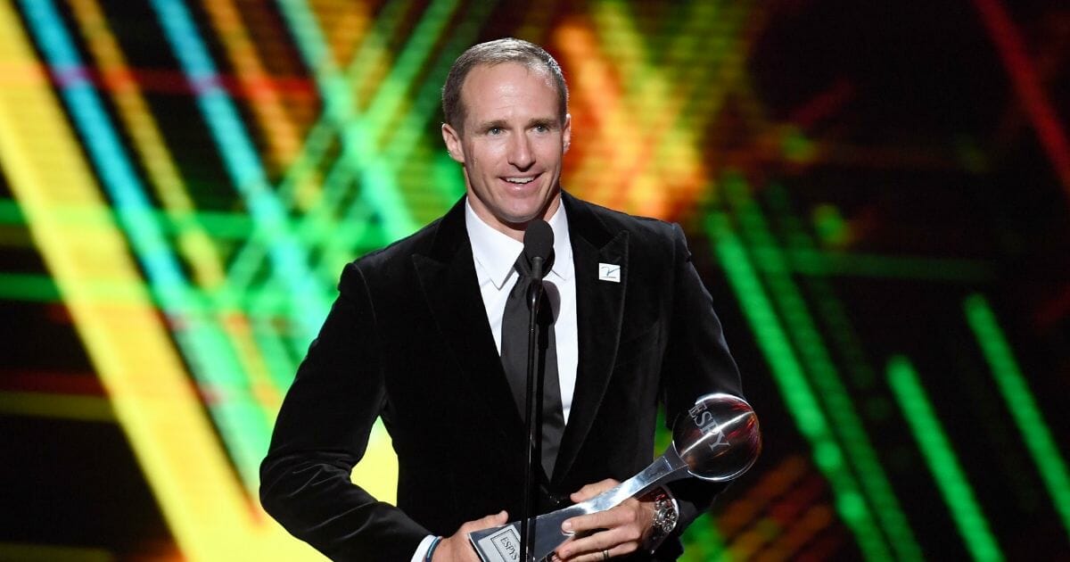 Drew Brees accepts the Record Breaker award onstage during The 2019 ESPYs at Microsoft Theater on July 10, 2019 in Los Angeles, California.