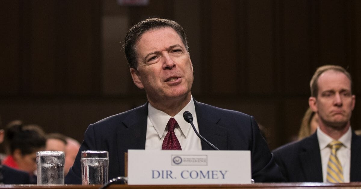 Former FBI Director James Comey testifies before the Senate Intelligence Committee in June 2017.