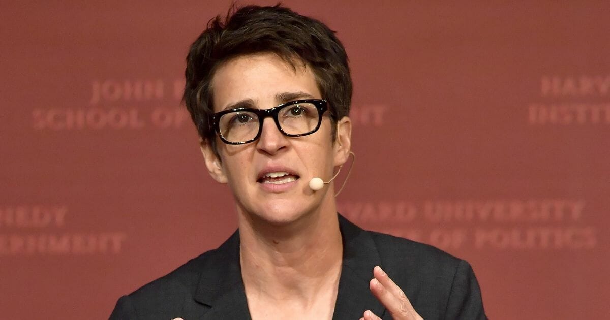 MSNBC's Rachel Maddow is pictured in a file photo from 2017.
