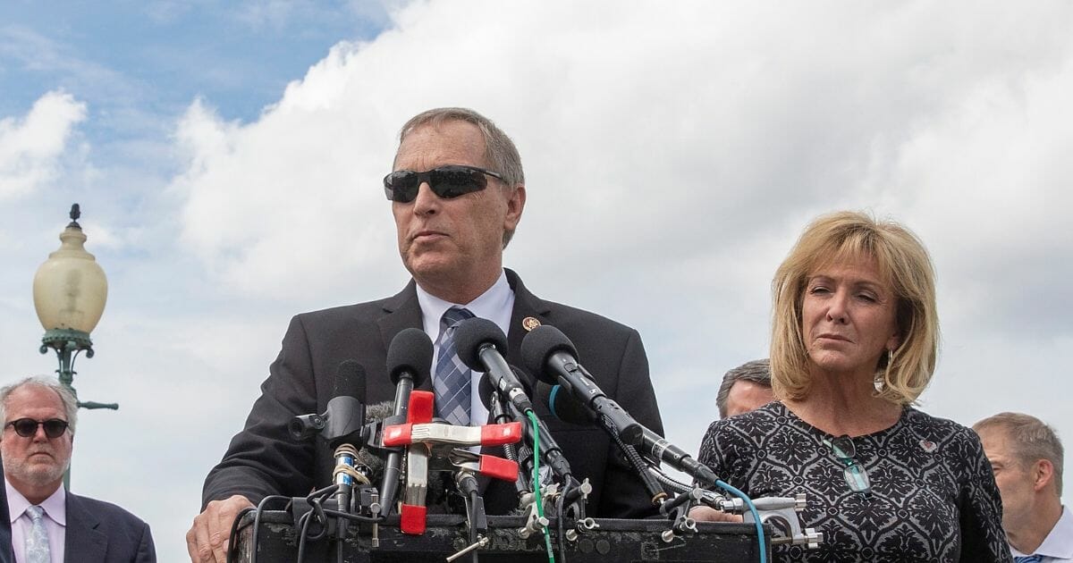 Arizona Rep. Andy Biggs speaks at a press conference on June 18, 2019, in Washington, D.C.