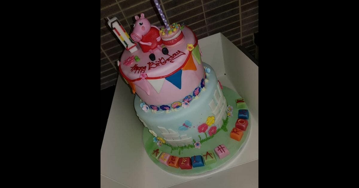 The birthday cake that Leah O'Brien picked up and a complete stranger paid for.