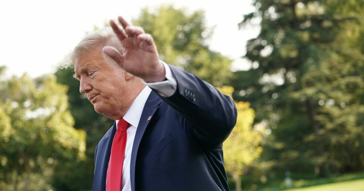 President Donald Trump waves as he departs the White House on Sept. 16, 2019, in Washington, D.C.