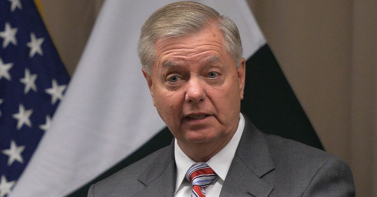 Sen. Lindsey Graham, R-S.C., in a file photo from January at the U.S. Embassy in Islamabad, Pakistan.
