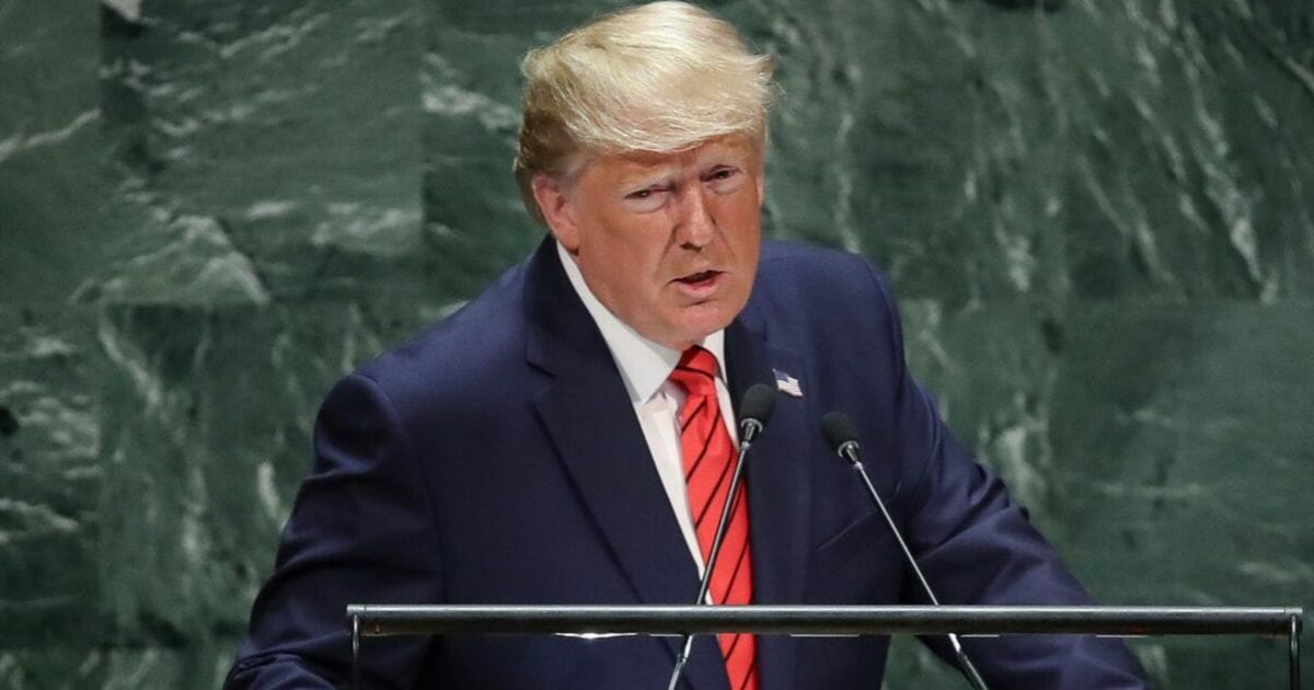 President Donald Trump addresses the United Nations General Assembly on Tuesday.