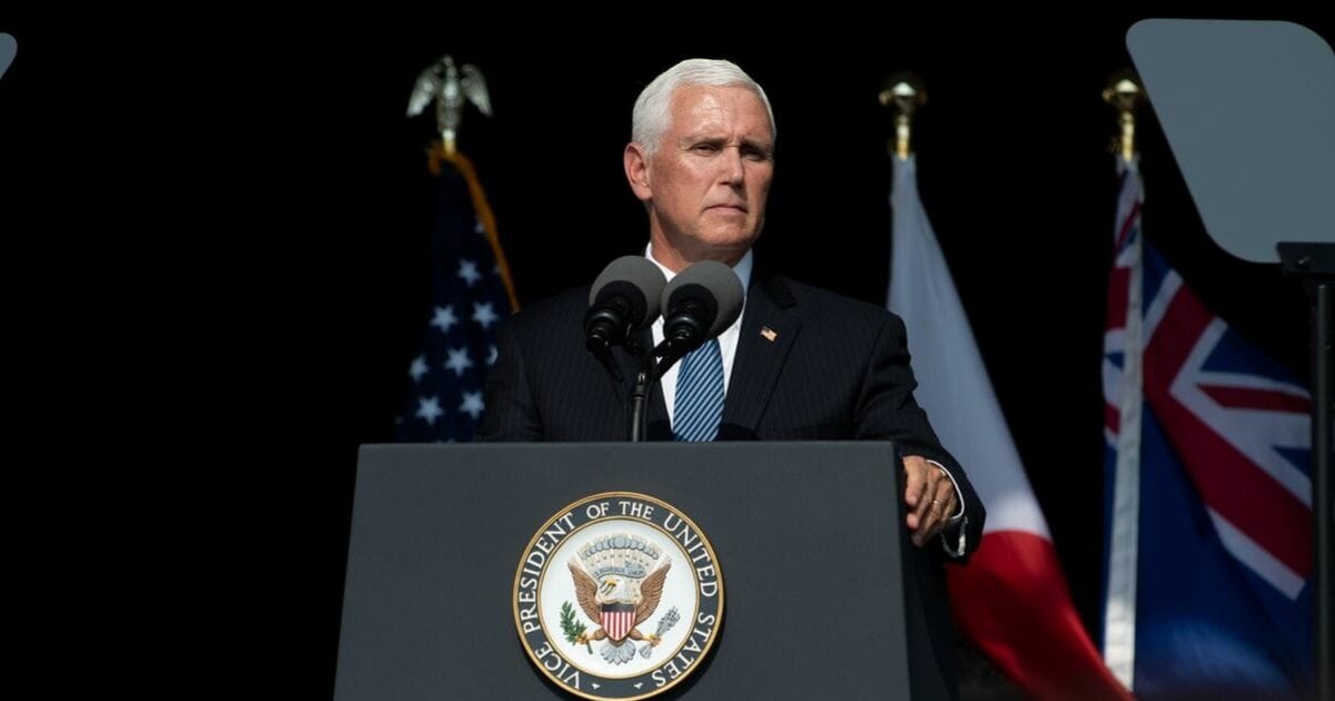 Vice President Mike Pence delivers a speech at the Flight 93 National Memorial on Sept. 11, 2019, in Shanksville, Pennsylvania.