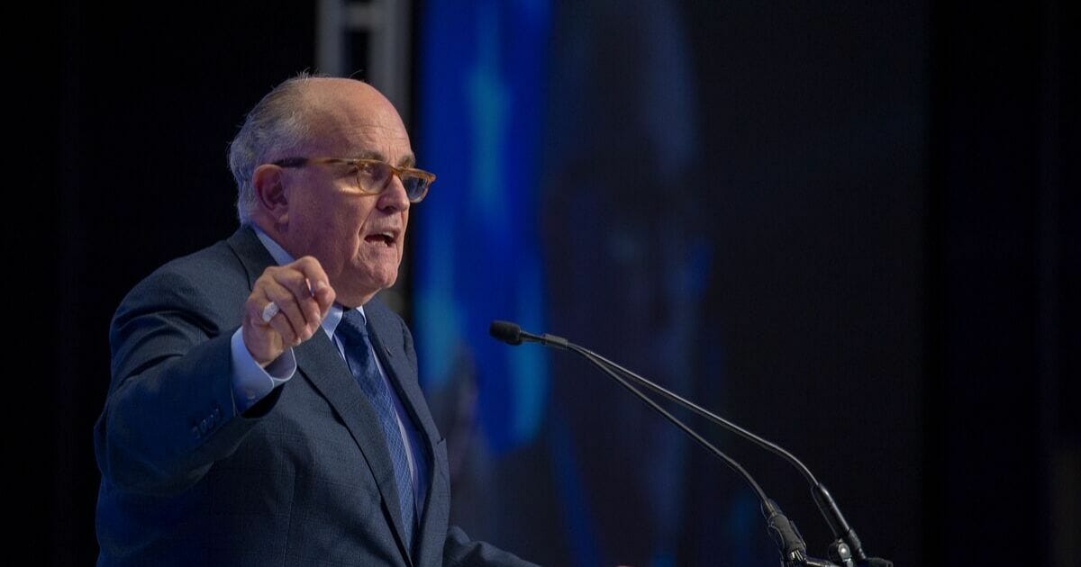Rudy Giuliani, the former mayor of New York City and current lawyer to President Donald Trump, speaks at the Conference on Iran on May 5, 2018 in Washington, D.C.