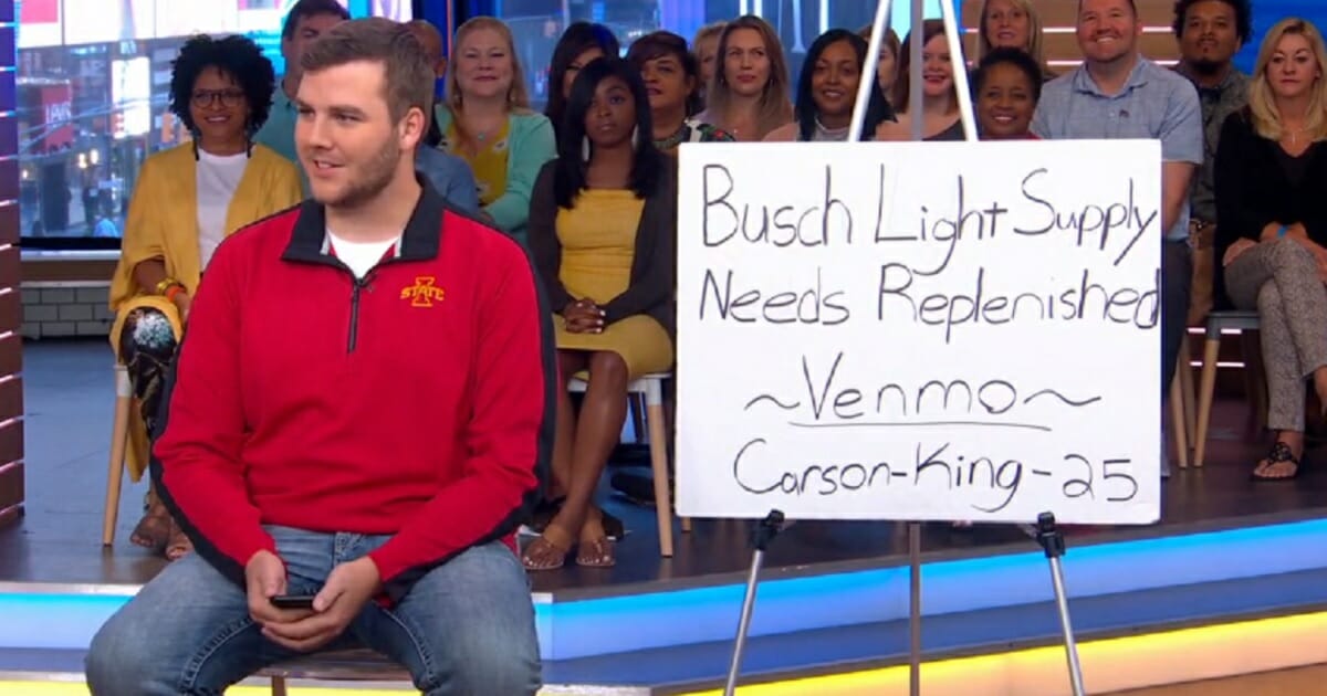 Former Iowa State student Carson King appears Friday on "Good Morning America."