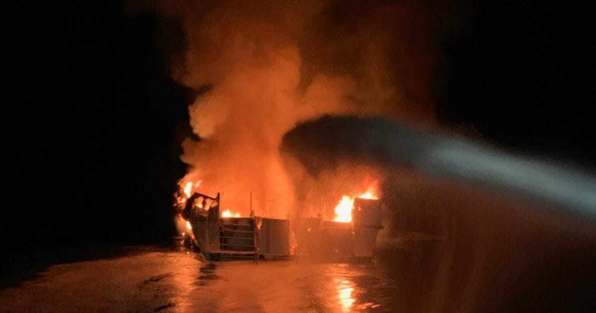 Fire on diving boat off California.