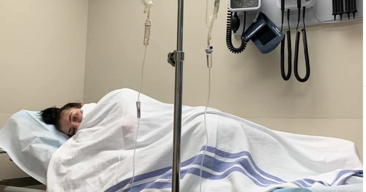 Girl hospitalized from illness due to vaping.