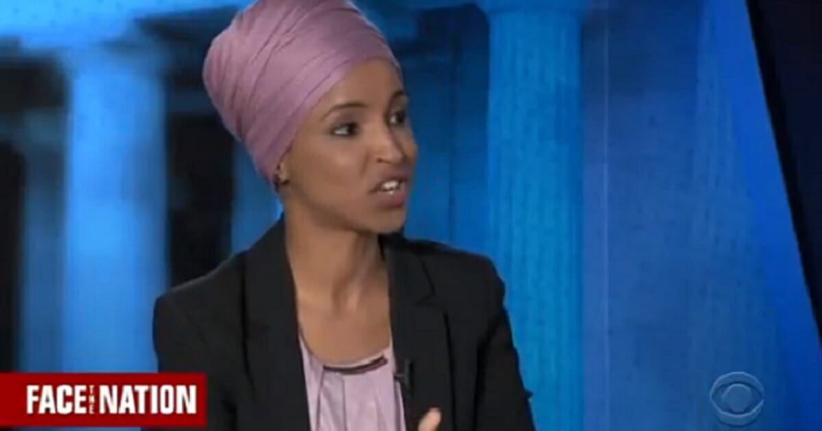 U.S. Rep. Ilhan Omar appears on "Face the Nation" on Sunday.