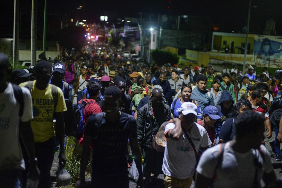 Migrants depart early in the morning from Tapachula.
