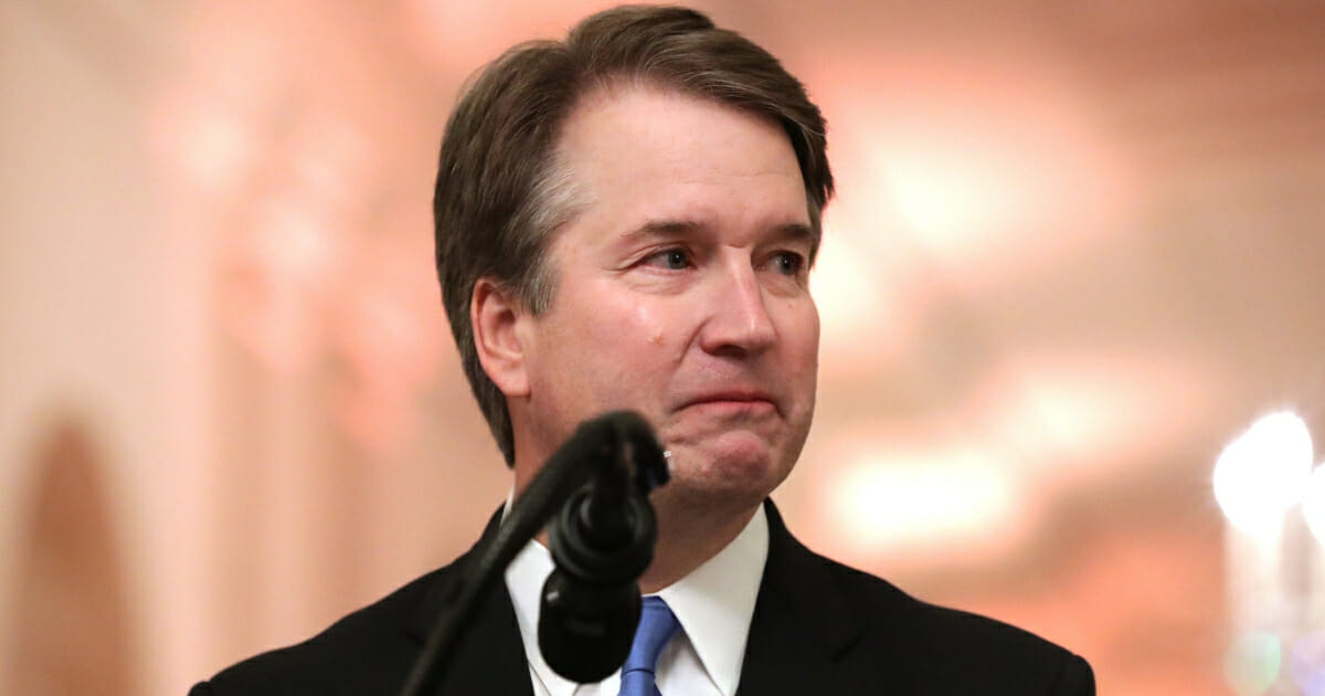 Supreme Court Associate Justice Brett Kavanaugh speaks in the East Room of the White House on Oct. 8, 2018, in Washington, D.C.