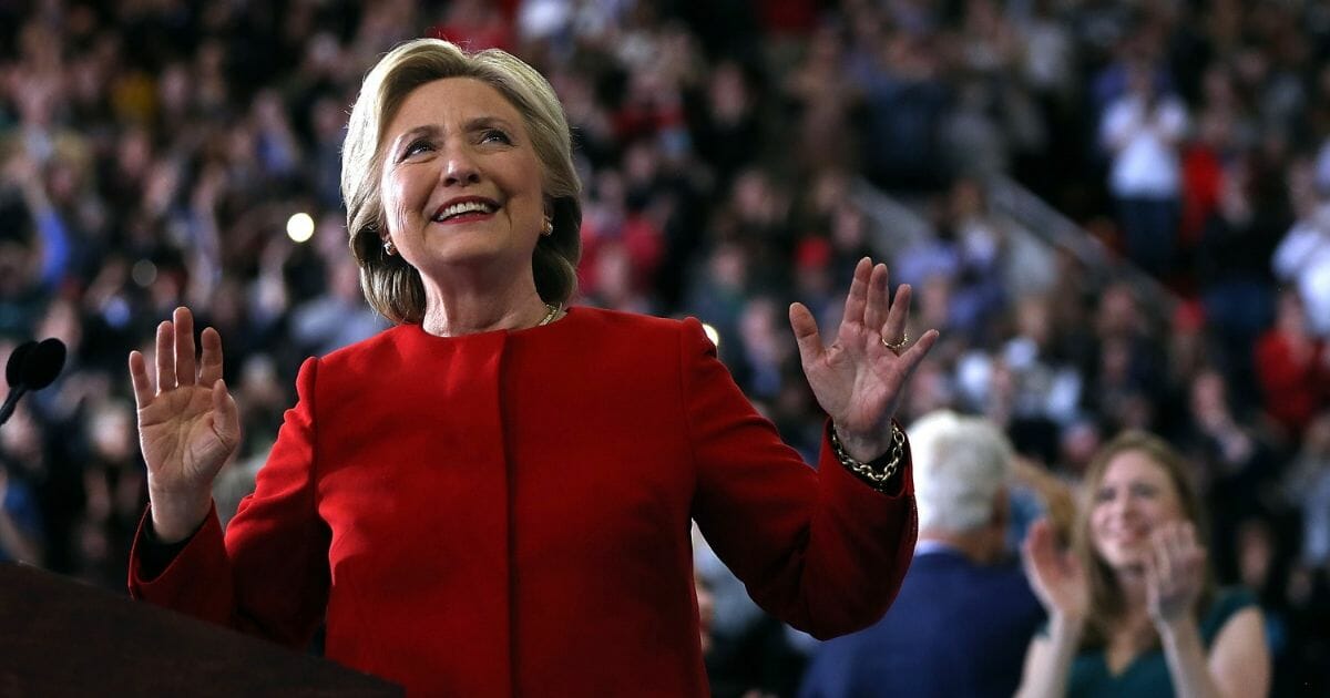 Democratic presidential nominee former Secretary of State Hillary Clinton speaks during a campaign rally at North Carolina State University on Nov. 8, 2016 in Raleigh, North Carolina.