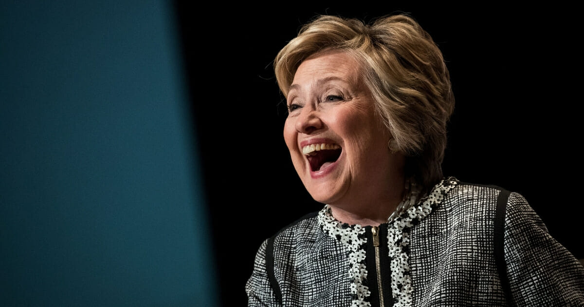 Former Secretary of State and failed 2016 presidential candidate Hillary Clinton laughs while speaking during BookExpo 2017 at the Jacob K. Javits Convention Center on June 1, 2017, in New York City.