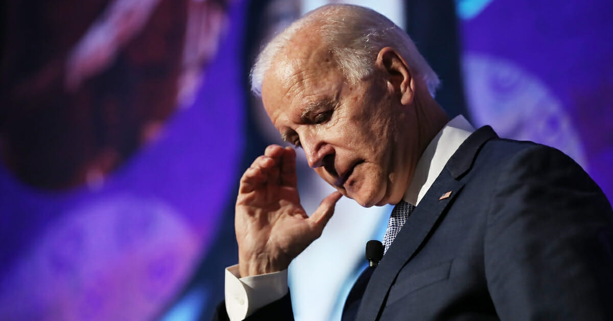 Democratic presidential candidate and former Vice President Joe Biden pauses while speaking at the SEIU Unions for All Summit on Oct. 4, 2019, in Los Angeles