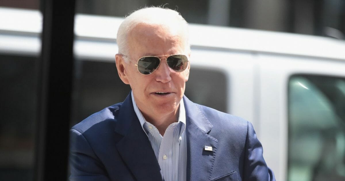 Democratic presidential candidate and former Vice President Joe Biden arrives for a visit at Detroit One Coney Island Restaurant on Aug. 1, 2019, in Detroit, Michigan.