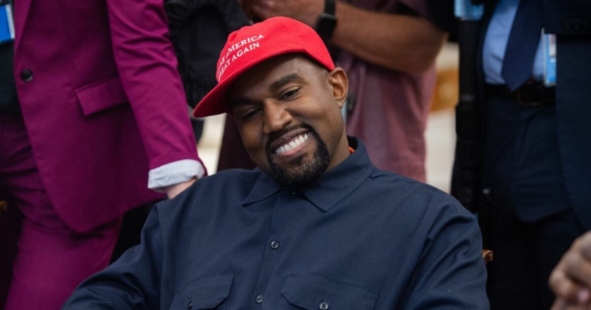 Rapper Kanye West speaks during his meeting with US President Donald Trump in the Oval Office of the White House in Washington, D.C., on Oct. 11, 2018.