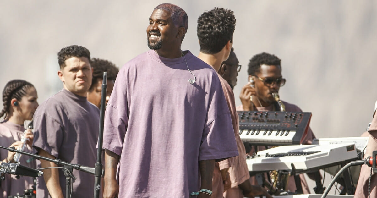 Kanye West performs Sunday Service during the 2019 Coachella Valley Music And Arts Festival on April 21, 2019.