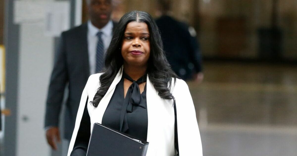 Cook County State's attorney Kim Foxx arrives to speak with reporters and details the charges against R. Kelly's first court appearance at the Leighton Criminal Courthouse on Feb. 23, 2019, in Chicago, Illinois.