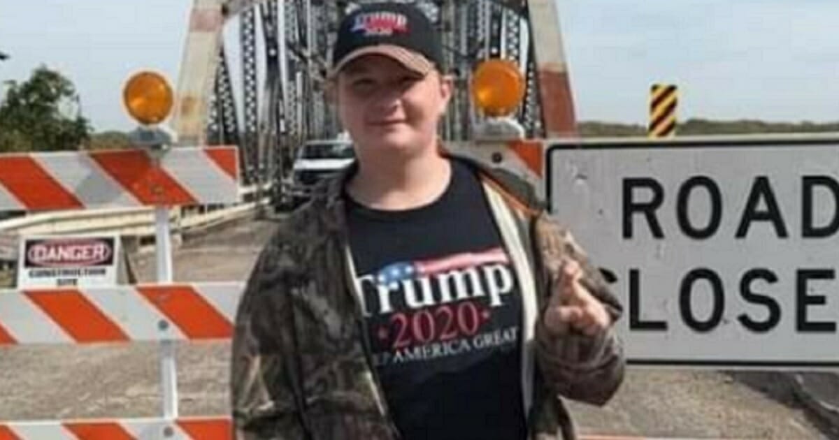 Missouri teenager Michael Lemons is pictured wearing a Donald Trump T-shirt and "Trump 2020" cap on Friday.