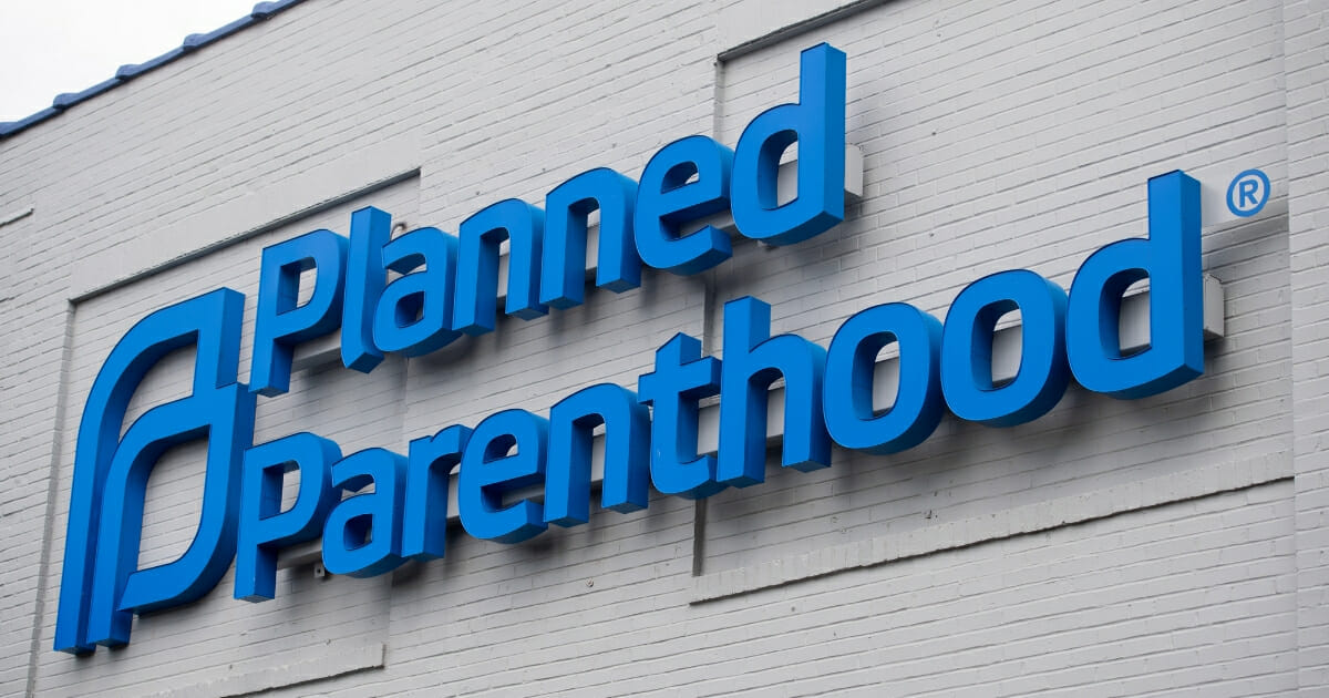The logo of Planned Parenthood is seen outside the Planned Parenthood Reproductive Health Services Center in St. Louis, Missouri, on May 30, 2019.