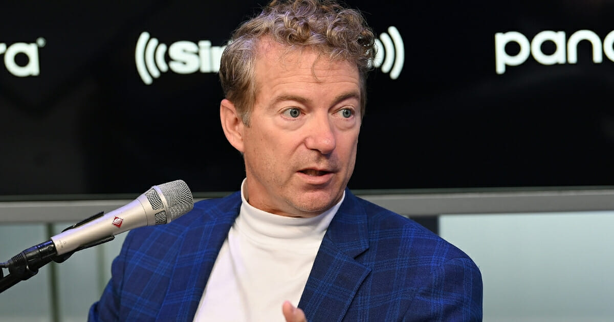 Sen. Rand Paul talks with SiriusXM's during a town hall on Oct. 11, 2019, in New York City.