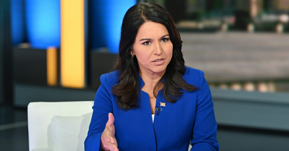 Democratic presidential candidate Tulsi Gabbard visits "Fox & Friends" at Fox News Channel Studios on Sept. 24, 2019, in New York City.