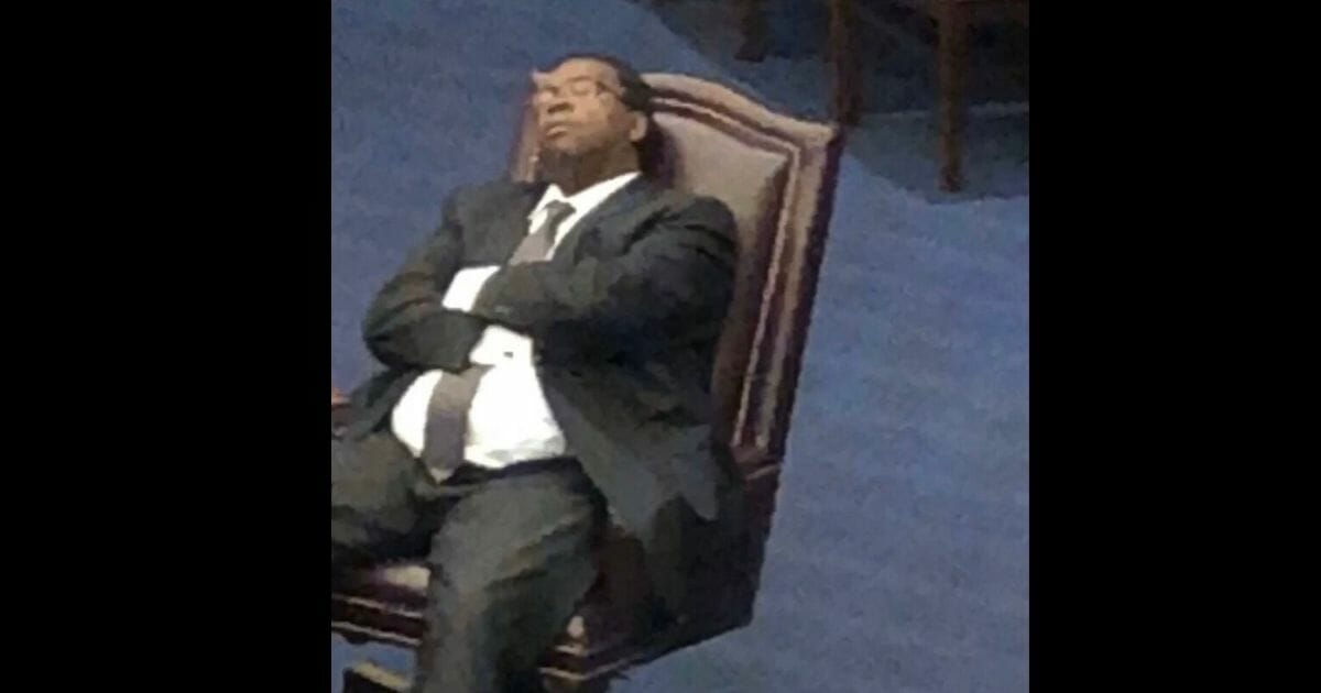 Perry Thurston, seemingly asleep during a Florida debate.
