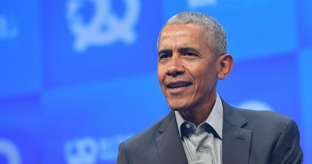 Former President Barack Obama speaks at the opening of the Bits & Pretzels meetup on Sept. 29, 2019, in Munich, Germany.