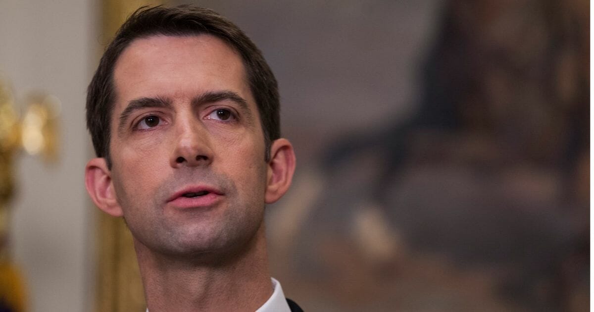 Arkansas Sen. Tom Cotton is pictured in a file photo from August 2017.