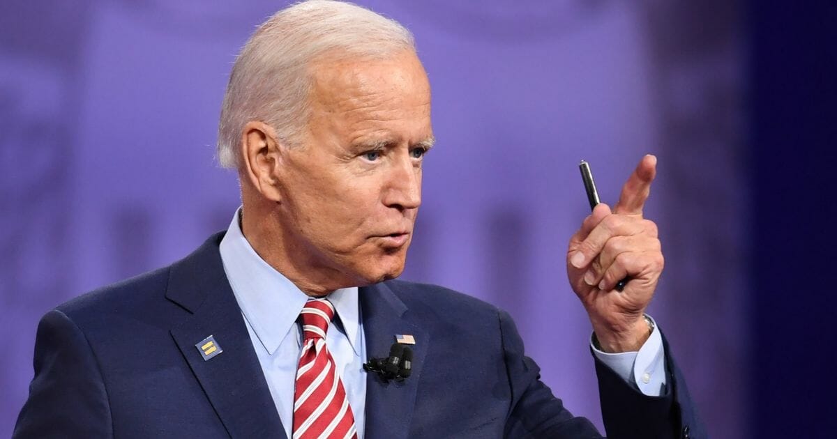 Former Vice President Joe Biden appears at Thursday's Democratic primary debate about gay rights.