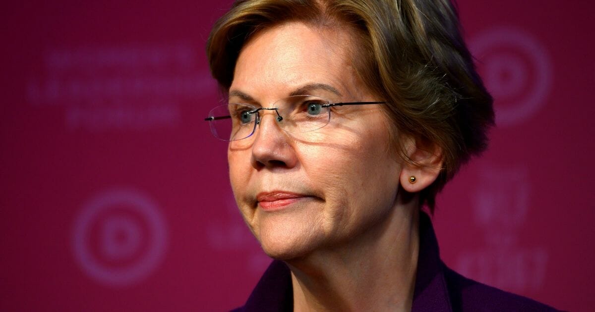Massachusetts Sen. Elizabeth Warren addresses a "Women's Leadership Forum" on Thursday in Washington.