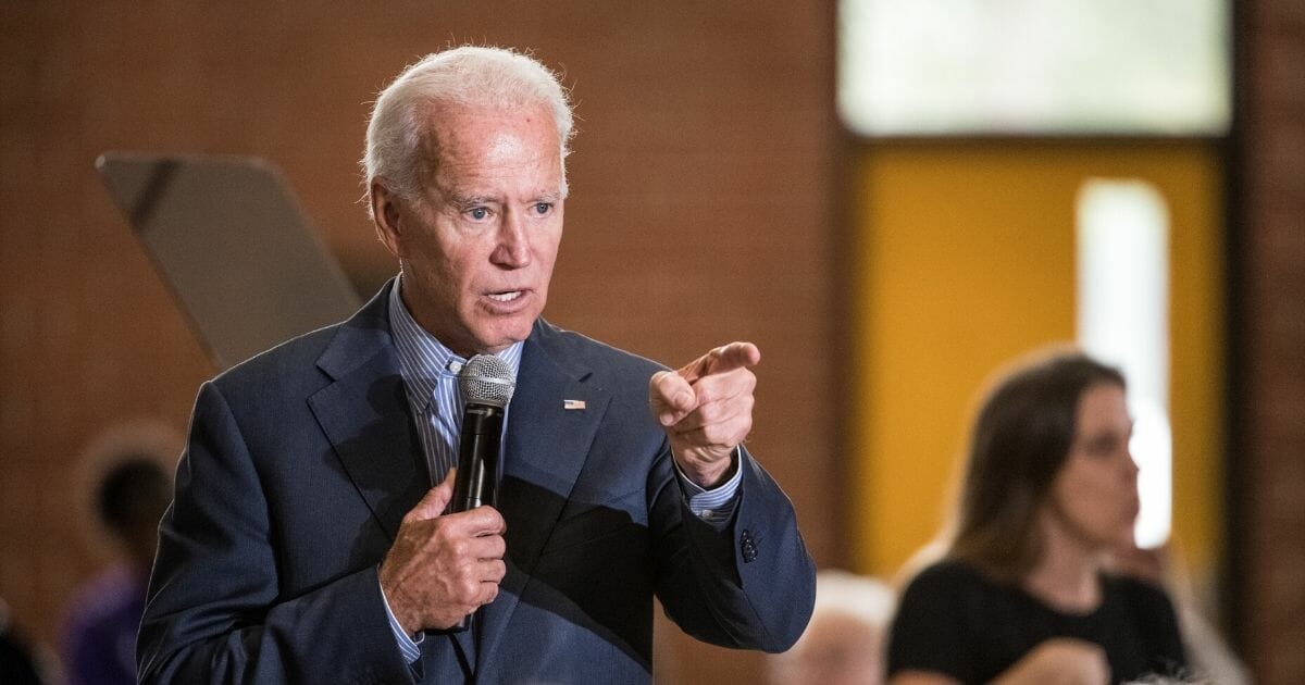 Former Vice President Joe Biden addresses a crowd Saturday in Florence, South Carolina.