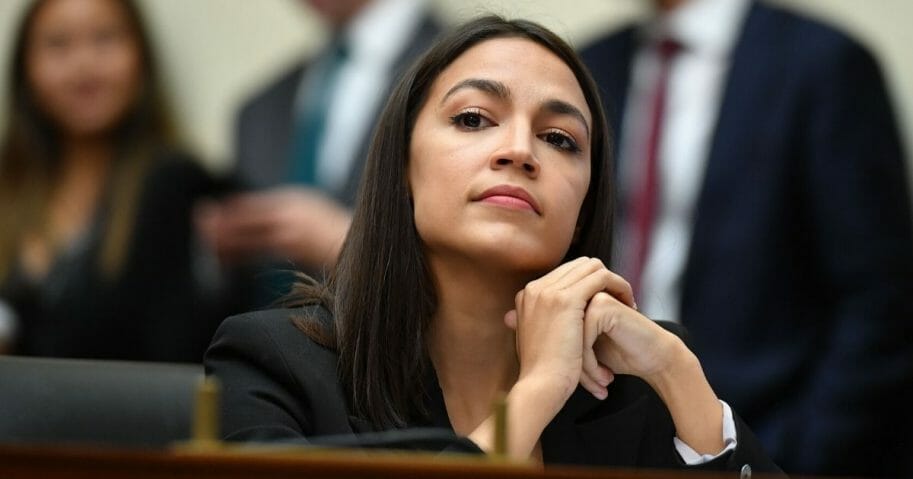 Rep.Alexandria Ocasio-Cortez is pictured in a file photo from an Aug. 23 hearing that featured Facebook CEO Mark Zuckerberg.